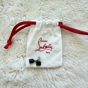 NEW CHRISTIAN LOUBOUTIN BLACK HEEL TAPS Heel Tips Replacement Dust